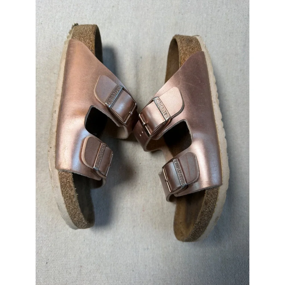Birkenstock Arizona Kids Sandals Metallic Copper Rose Gold 32 US 1-1.5 Narrow